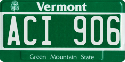 VT license plate ACI906