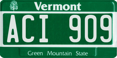 VT license plate ACI909