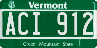 VT license plate ACI912