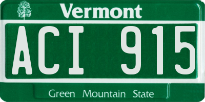 VT license plate ACI915