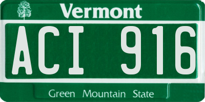 VT license plate ACI916