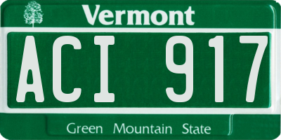 VT license plate ACI917