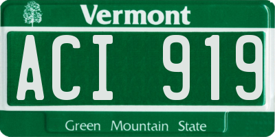 VT license plate ACI919