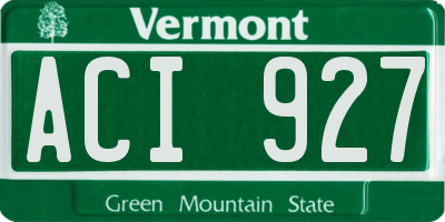 VT license plate ACI927