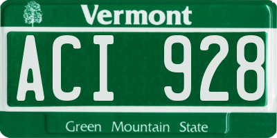 VT license plate ACI928