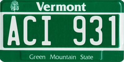 VT license plate ACI931