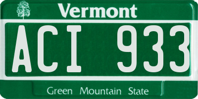 VT license plate ACI933