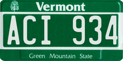 VT license plate ACI934