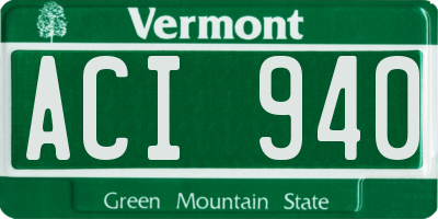 VT license plate ACI940