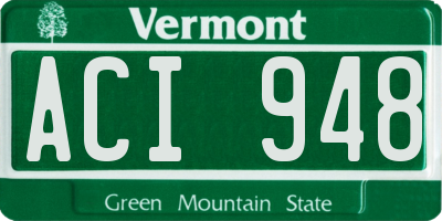 VT license plate ACI948