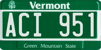 VT license plate ACI951