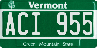 VT license plate ACI955
