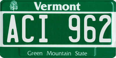 VT license plate ACI962