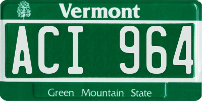 VT license plate ACI964