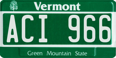 VT license plate ACI966