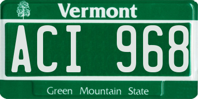 VT license plate ACI968