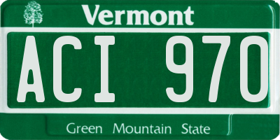 VT license plate ACI970