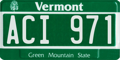 VT license plate ACI971