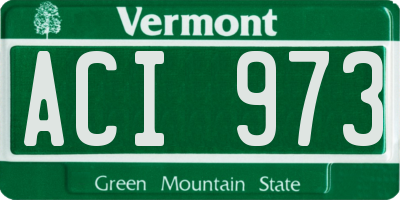 VT license plate ACI973