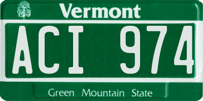 VT license plate ACI974