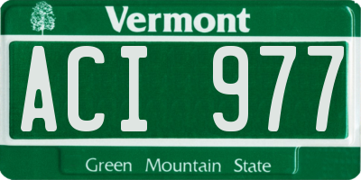 VT license plate ACI977