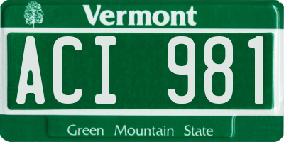 VT license plate ACI981