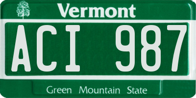 VT license plate ACI987