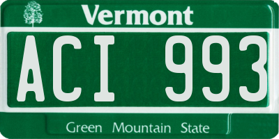 VT license plate ACI993