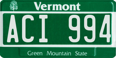 VT license plate ACI994