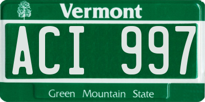 VT license plate ACI997