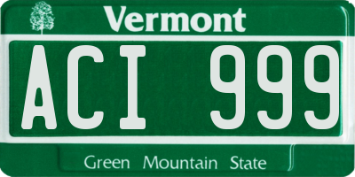 VT license plate ACI999