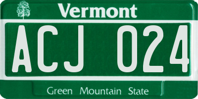 VT license plate ACJ024
