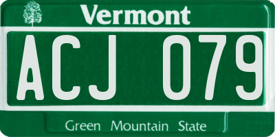 VT license plate ACJ079