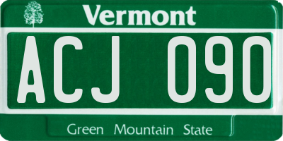 VT license plate ACJ090