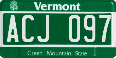 VT license plate ACJ097