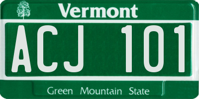 VT license plate ACJ101