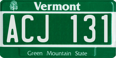VT license plate ACJ131