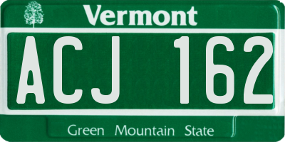 VT license plate ACJ162