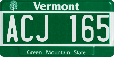 VT license plate ACJ165