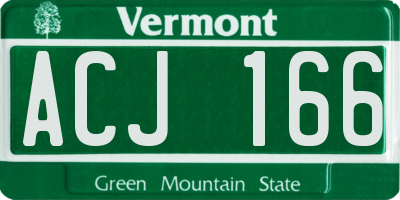 VT license plate ACJ166