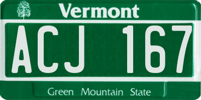 VT license plate ACJ167