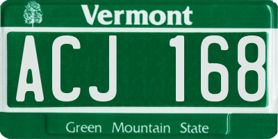 VT license plate ACJ168