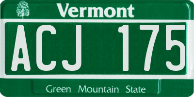 VT license plate ACJ175