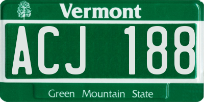 VT license plate ACJ188