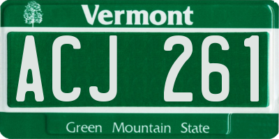 VT license plate ACJ261