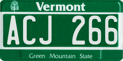 VT license plate ACJ266