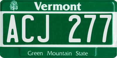 VT license plate ACJ277
