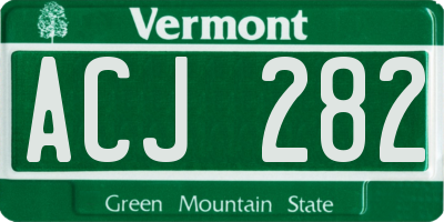 VT license plate ACJ282