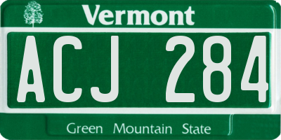 VT license plate ACJ284