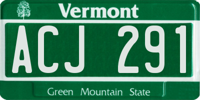 VT license plate ACJ291